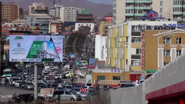 Κυκλοφορία Στο Ουλάν Μπατόρ Την Πρωτεύουσα Της Μογγολίας Περίπου Τον — Αρχείο Βίντεο