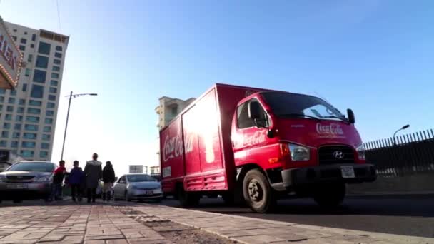 Straßenverkehr Ulaanbaatar Der Hauptstadt Der Mongolei März 2019 — Stockvideo