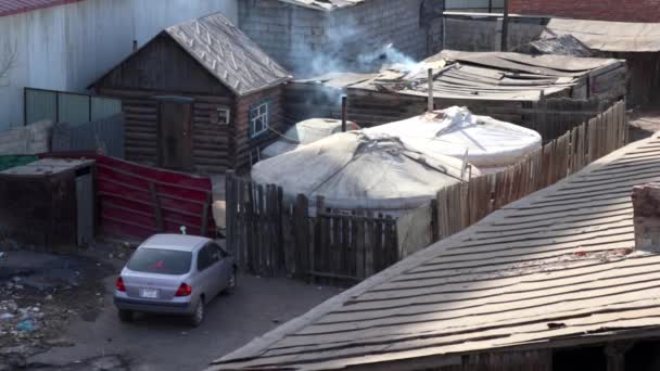 Traditionele Yurt Ulaanbaatar Hoofdstad Van Mongolië Circa Maart 2019 — Stockvideo