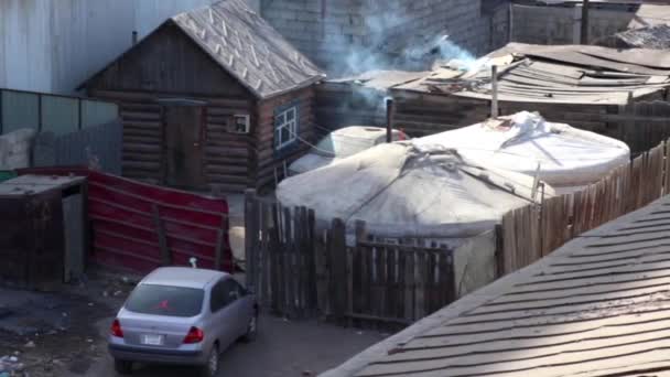 Una Yurta Tradicional Ulán Bator Capital Mongolia Alrededor Marzo 2019 — Vídeo de stock