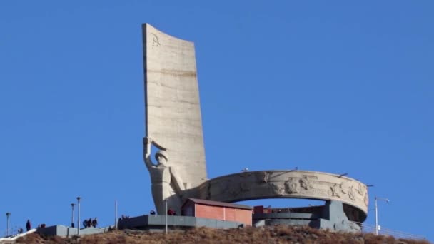 Denkmal Zaisan Memorial Ulaanbaatar Der Hauptstadt Der Mongolei März 2019 — Stockvideo