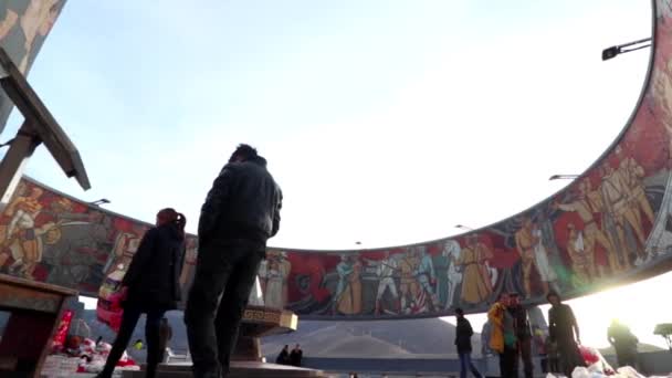 Monument Vid Zaisan Memorial Ulaanbaatar Mongoliets Huvudstad Mars 2019 — Stockvideo