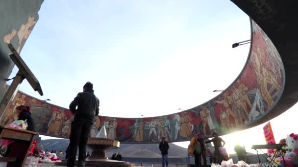 Pomnik Przy Pomniku Zaisana Ulaanbaatar Stolicy Mongolii Około Marca 2019 — Wideo stockowe