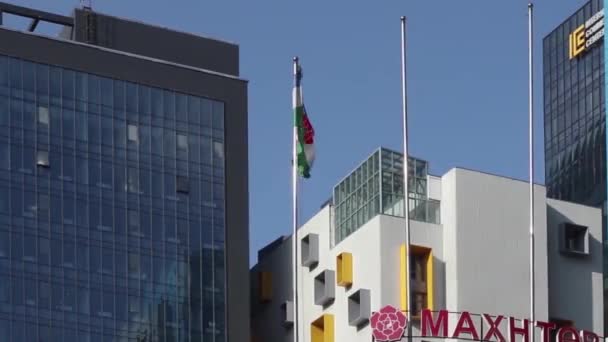 Modern Buildings Downtown Ulaanbaatar Capital Mongolia Seen Zaisan Memorial March — Stockvideo