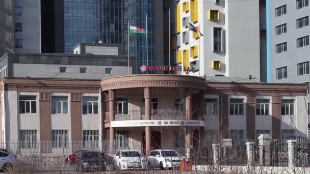 Modern Épületek Ulaanbaatar Belvárosában Mongólia Fővárosában Zaisan Emlékműből Nézve 2019 — Stock videók