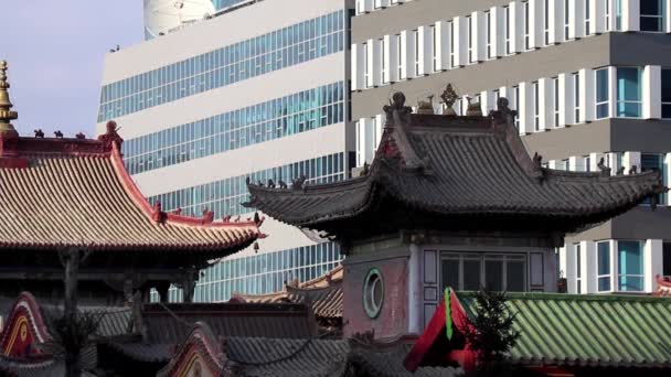 Templo Choijin Lama Entre Edificios Modernos Ulán Bator Capital Mongolia — Vídeos de Stock