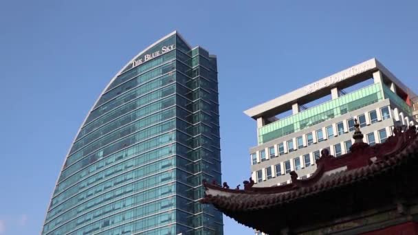Das Blue Sky Hotel Tower Ulaanbaatar Der Hauptstadt Der Mongolei — Stockvideo
