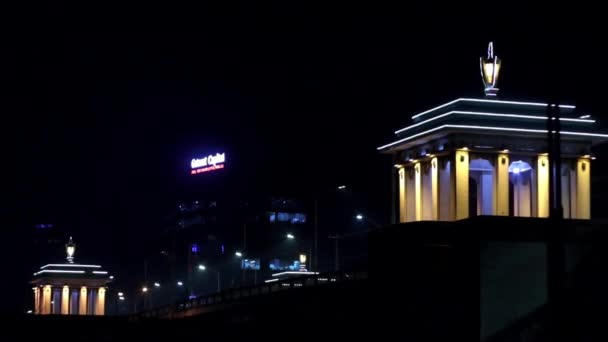 Street Traffic Ulaanbaatar Πρωτεύουσα Της Μογγολίας Νύχτα Περίπου Τον Μάρτιο — Αρχείο Βίντεο