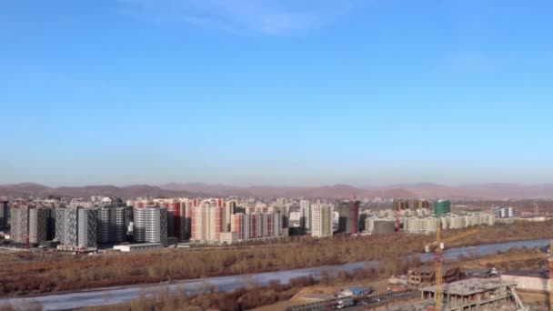 Vista Ulaanbaatar Capital Mongólia Memorial Zaisan Por Volta Março 2019 — Vídeo de Stock