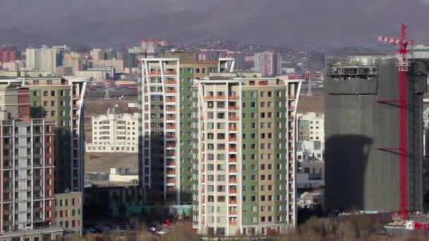 Kilátás Ulaanbaatarra Mongólia Fővárosára Zaisan Emlékműből 2019 Március — Stock videók