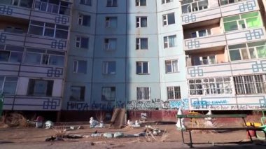 Mart 2019 'da Moğolistan' ın başkenti Ulaanbaatar 'daki konut.