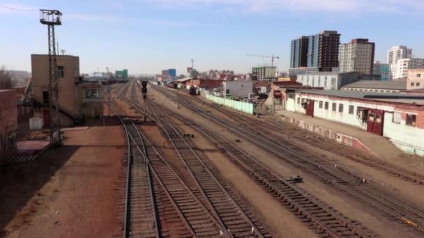 Estação Ferroviária Ulaanbaatar Capital Mongólia Por Volta Março 2019 Vista — Vídeo de Stock