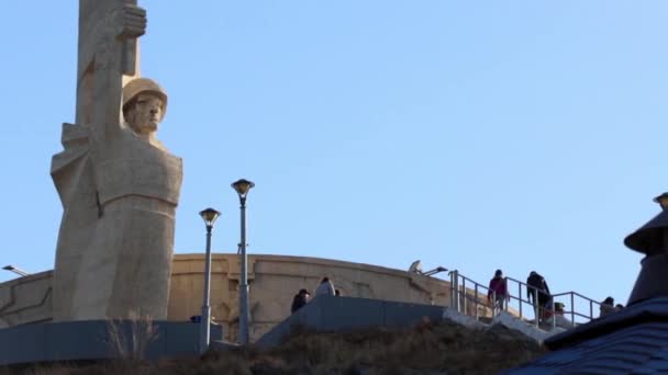 Monument Vid Zaisan Memorial Ulaanbaatar Mongoliets Huvudstad Mars 2019 — Stockvideo