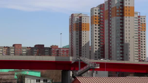 Wohnsiedlung Ulaanbaatar Der Hauptstadt Der Mongolei März 2019 — Stockvideo