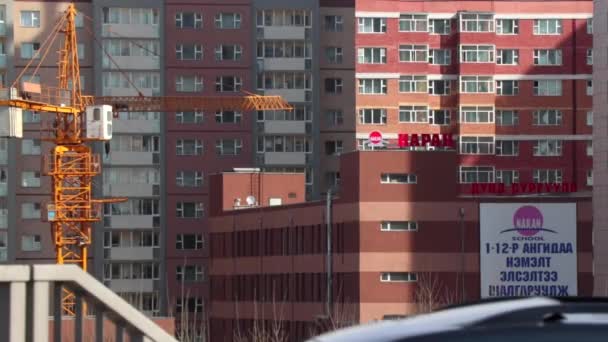 Woningbouw Ulaanbaatar Hoofdstad Van Mongolië Circa Maart 2019 — Stockvideo