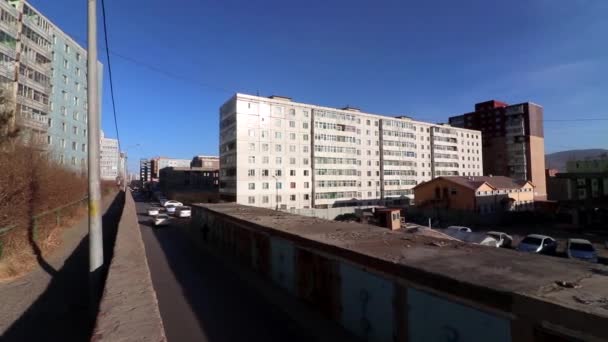 Woningbouw Ulaanbaatar Hoofdstad Van Mongolië Circa Maart 2019 — Stockvideo