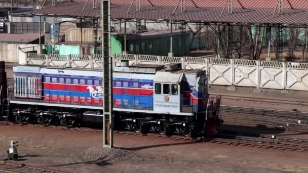 Railway Station Ulaanbaatar Capital Mongolia Circa March 2019 Seen Overhead — Stock Video
