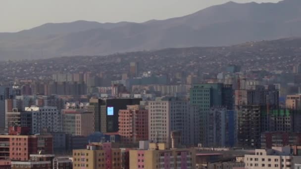 Άποψη Του Ουλάν Μπατόρ Της Πρωτεύουσας Της Μογγολίας Από Μνημείο — Αρχείο Βίντεο