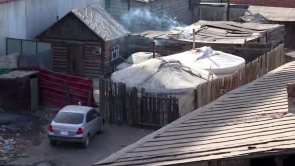 Une Yourte Traditionnelle Oulan Bator Capitale Mongolie Vers Mars 2019 — Video