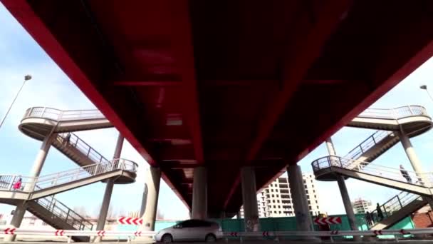 Overhead Brug Bij Een Station Ulaanbaatar Hoofdstad Van Mongolië Circa — Stockvideo