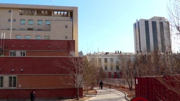 Ulice Ulaanbaatar Hlavní Město Mongolska Kolem Března 2019 — Stock video