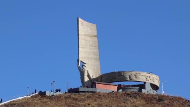 Monumento Monumento Zaisan Ulán Bator Capital Mongolia Alrededor Marzo 2019 — Vídeos de Stock