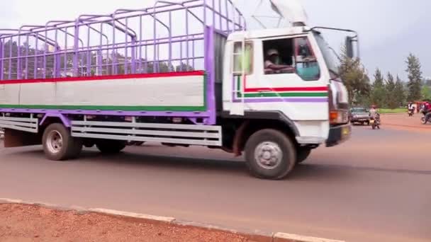 Tráfego Rodoviário Estrada União Africana Kanogo Road Kigali Capital Ruanda — Vídeo de Stock