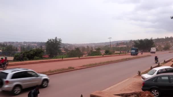 Road Traffic African Union Road Kanogo Road Kigali Capital Rwanda — Stock Video