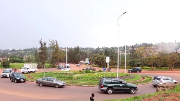 Wegverkeer African Union Road Kanogo Road Kigali Hoofdstad Van Rwanda — Stockvideo