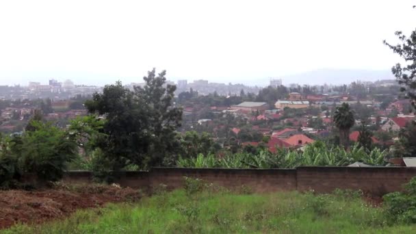 Вид Кигали Столицу Руанды Горы Ньянза Восточная Африка Март 2019 — стоковое видео