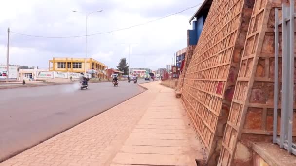 Road Traffic Sonatube Road Kigali Rwanda March 2019 — Stock Video