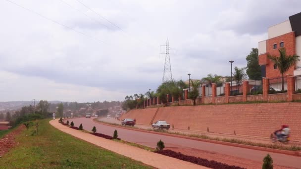 Tráfico Por Carretera Carretera Unión Africana Kanogo Road Kigali Capital — Vídeo de stock