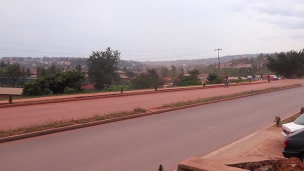 Wegverkeer African Union Road Kanogo Road Kigali Hoofdstad Van Rwanda — Stockvideo