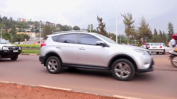 Wegverkeer African Union Road Kanogo Road Kigali Hoofdstad Van Rwanda — Stockvideo