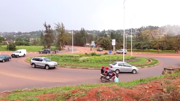Közúti Forgalom Afrikai Unió Útján Vagy Kanogo Úton Kigaliban Ruanda — Stock videók