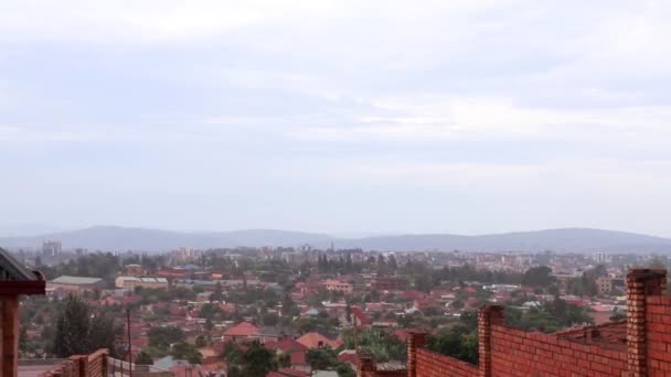 Вид Кигали Столицу Руанды Горы Ньянза Восточная Африка Март 2019 — стоковое видео