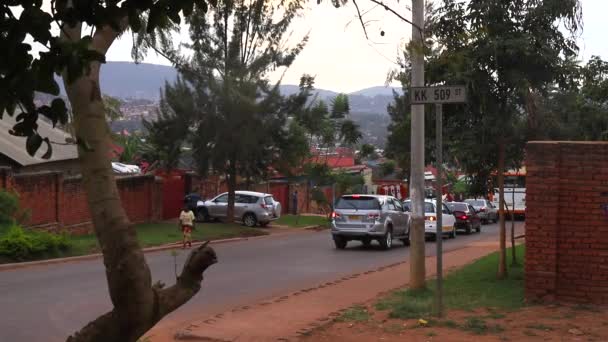 Ruch Drogowy Kicukiro Stolicy Rwandy Afryka Wschodnia Około Marca 2019 — Wideo stockowe