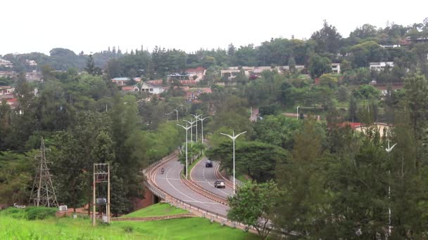 Άποψη Της Περιοχής Kimihurura Του Κιγκάλι Της Πρωτεύουσας Της Ρουάντα — Αρχείο Βίντεο