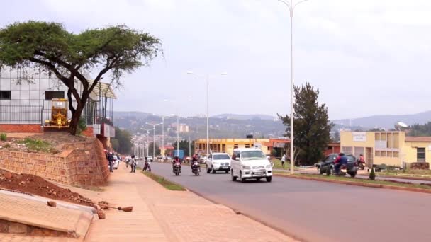 Vägtrafiken Sonatube Road Kigali Rwanda Mars 2019 — Stockvideo