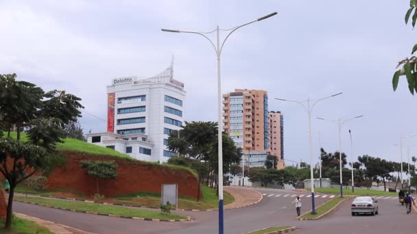 Doğu Afrika Ruanda Nın Başkenti Kigali Deki Şehir Merkezine Giden — Stok video