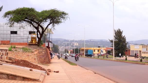 Οδική Κυκλοφορία Στην Οδό Sonatube Στο Κιγκάλι Της Ρουάντα Τον — Αρχείο Βίντεο