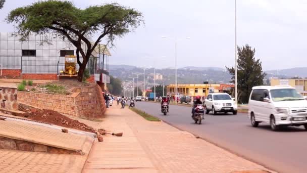 Ruch Drogowy Sonatube Road Kigali Rwanda Marcu 2019 — Wideo stockowe