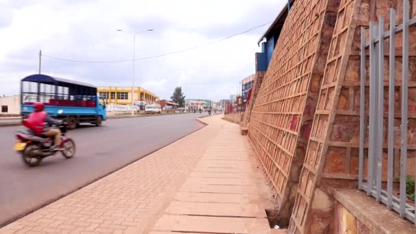 Wegverkeer Sonatube Road Kigali Rwanda Maart 2019 — Stockvideo