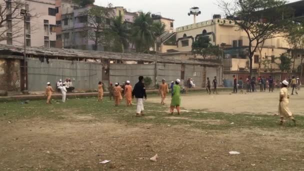 Crianças Jovens Não Identificados Parque Infantil Área Shyamoli Daca Capital — Vídeo de Stock