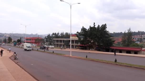 Wegverkeer Sonatube Road Kigali Rwanda Maart 2019 — Stockvideo
