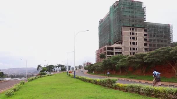 Wegverkeer Weg Naar Het Stadscentrum Kigali Hoofdstad Van Rwanda Oost — Stockvideo