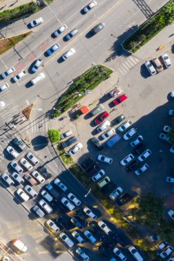 Moğolistan 'ın başkenti Ulaanbaatar' ın havadan görünüşü, yaklaşık Haziran 2019