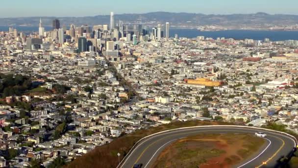 San Francisco Sett Utifrån Twin Peaks California Oktober 2018 — Stockvideo