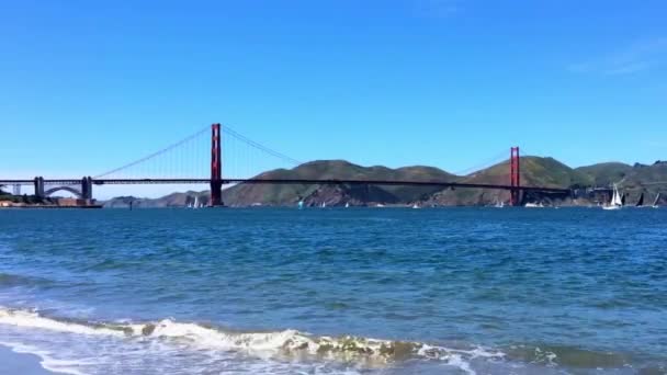 Golden Gate Brug Vanaf Chrissy California Verenigde Staten — Stockvideo