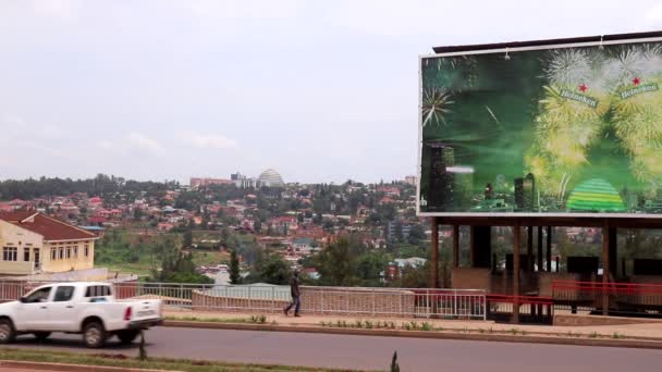 Road Traffic Sonatube Road Kigali Rwanda March 2019 — Stock Video